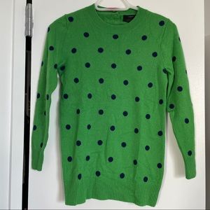 J.Crew Green Crewneck Cashmere Sweater